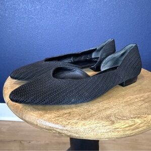 Nordstrom Rack Black Pointed Toe Half d'Orsay SKYLAR Ballet Flats | Size 6